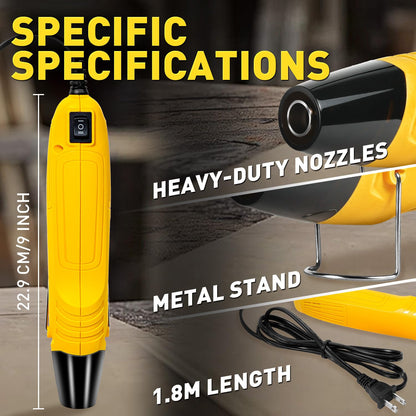 haisstronica Mini Heat Gun 350W+100pcs #10 & 100pcs 1/4" Blue Heat Shrink Ring Connectors