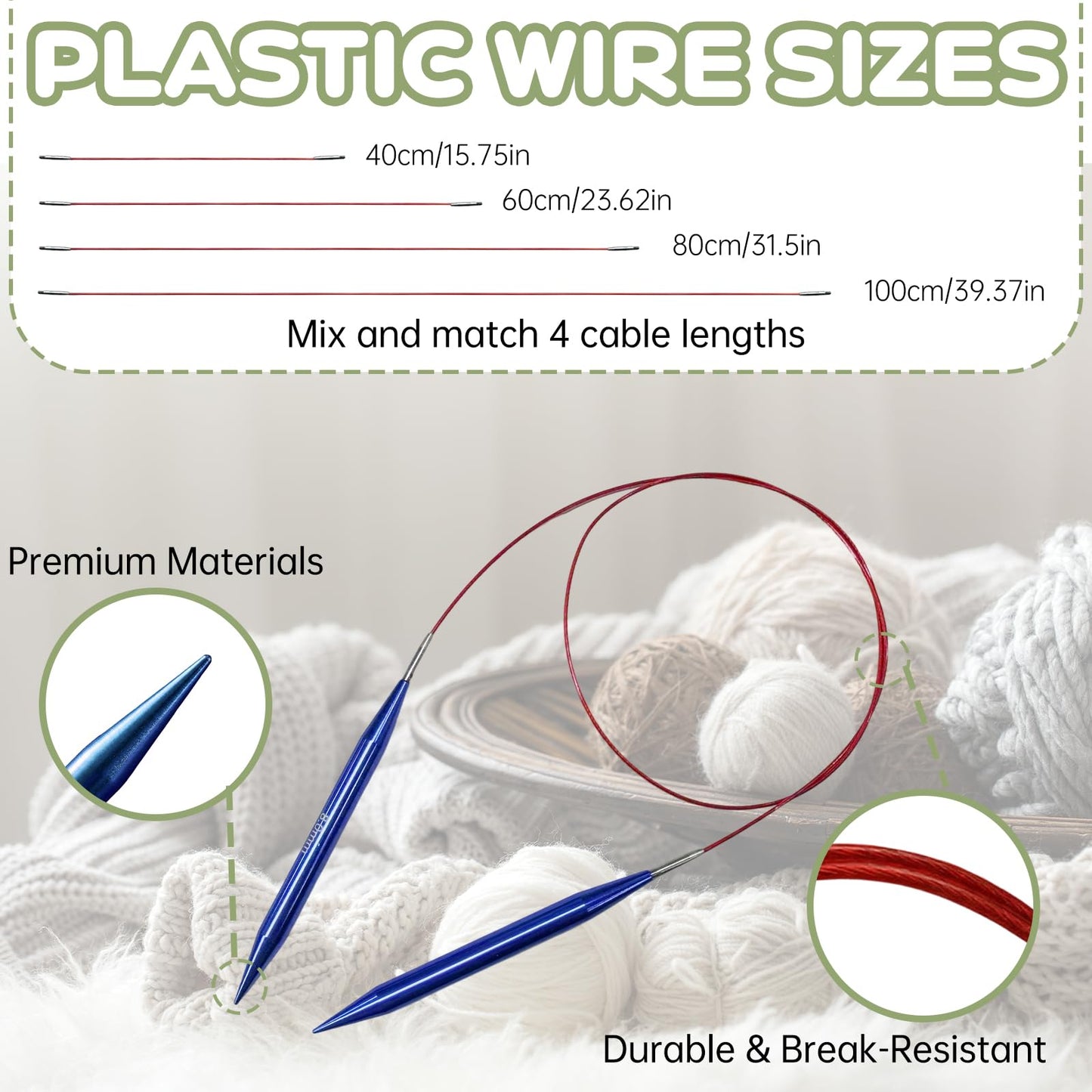 13 Pairs Interchangeable Circular Knitting Needle Set for DIY Lovers, Knitting Kit with 100 PCS Stitch Markers, Case and Accessories Birthday Valentines Day Gifts