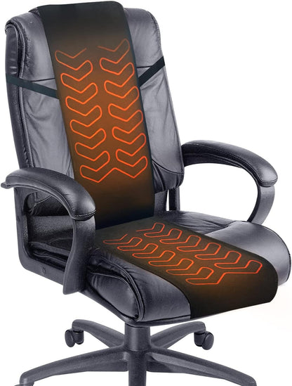 MAXCOM Foldable & Washable Fabric Heated Seat Cushion with Temperature Control & Timer - Whole Back Heating