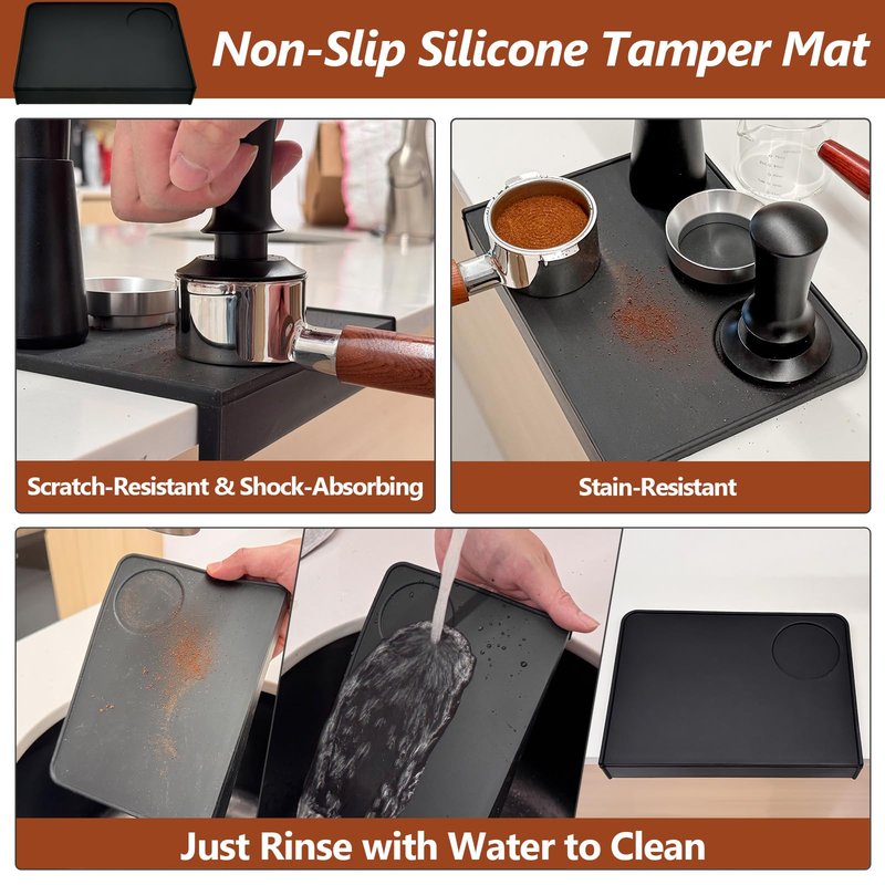 7 Pcs 51mm Espresso Accessories Kit, Spring Loaded Calibrated Tamper, WDT Tool, Coffee Measuring & Espresso Cup and Tamper Mat, Puck Screenr & Dosing Funnel, 51mm Espresso Machine Accessories
