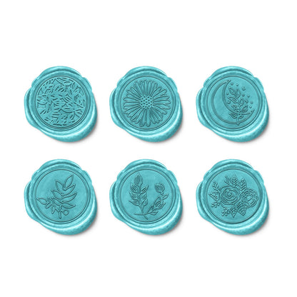 Wax Seal Stamp Set,Ailtuer 6 Pieces Plant Series Sealing Wax Stamp Heads + 1 Wooden Hilt, Vintage Seal Wax Stamp Kit with Gift Box (Plant Set)