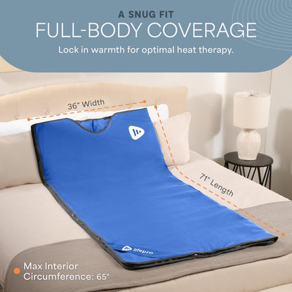 LifePro RejuvaWrap Infrared Sauna Blanket — Portable Sauna Bag with 9 Temp Levels Low EMF Far Infrared Heating — At Home Full Body Rejuvenation & Relaxation