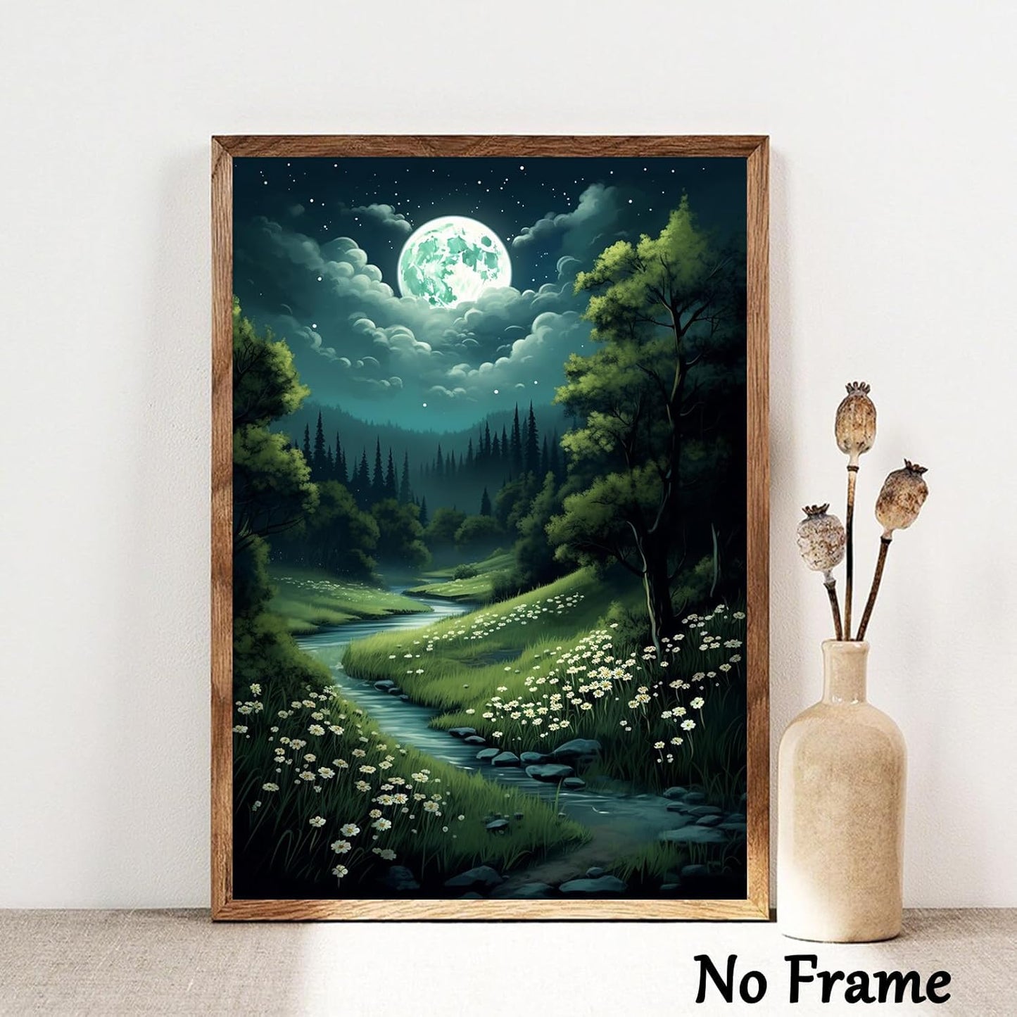 Gothic Landscape Wall Art Dark Academia Paintings, Vintage Gothic Print Canvas Art for Wall (16x24 inch, No Frame)