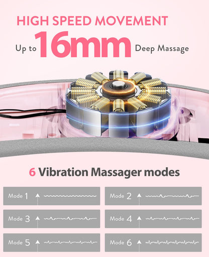 Portable Heating Pad for Period Cramps: Cordless Menstrual Heating Pad with 6 Heat Levels and 6 Massage Modes, 3s Fast Heating Gift for Women and Girl(Pink)