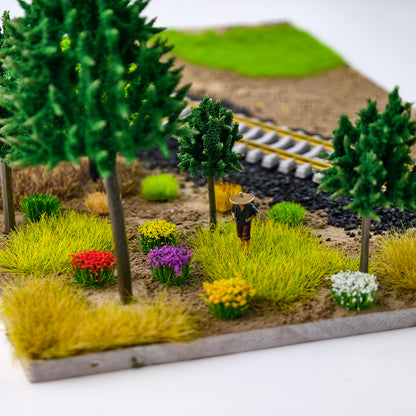 140Pcs DIY Miniature Colorful Flower Cluster Self Adhesive Flower Vegetation Groups Static Grass Tufts for Train Landscape Railroad Scenery Sand Military Layout Model Miniature Bases and Dioramas