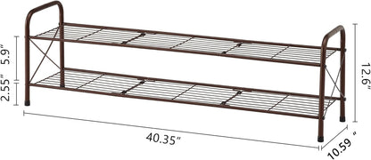 2 Closet, Hoctieon Tier Shoe Rack for Shoe Rack FreeStanding, Entryway Shoe Shelf, Shoe Storage Organizer, Durable Mesh