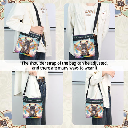 5D DIY Diamond Painting Shoulder Bag, Special Shaped Diamond Art Bag Kit, Partial Drill Craft Handbag, Crossbody Purse with Adjustable Strap, DIY Crystal Rhinestone Art Gift, Dog Angel