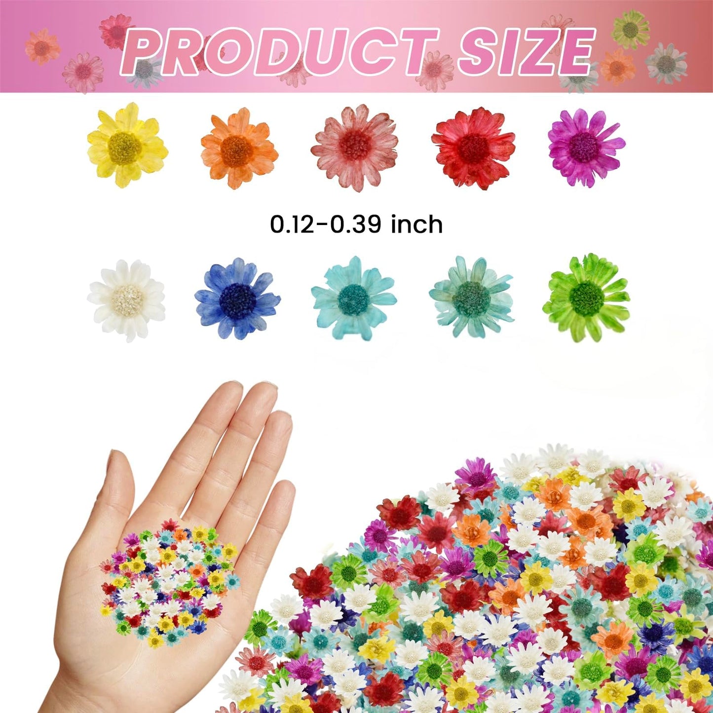 MARRTEUM 800 PCS Mini Dried Flowers for Resin - Include Tweezers, Small Tiny Natural Real Dried Pressed Flowers Art Bulk for Crafts Resin Nails, DIY Epoxy Earrings Jewelry Crafts, Soap Candles Making