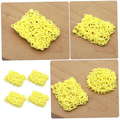 Toddmomy 4Pcs Realistic Miniature Ramen Fake Noodles Silicone Dollhouse Food Play Food Props for Photography Party Decor