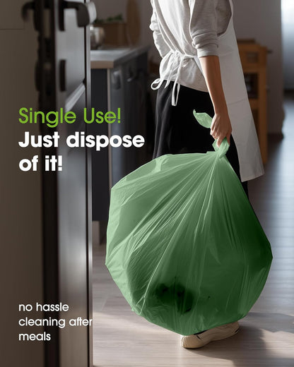Pureegg Disposable Plastic Tablecloths - 84'' Round, Leakproof & Sturdy, Sage Green - 8 Pack for Easter Parties