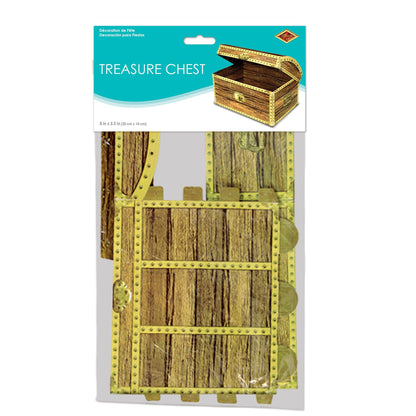 Beistle 3-D Treasure Chest Box, Pirate Party Favor & Table Decoration, Halloween Treat Display, Buried Treasure Prop & Accessory for Adventure Themed Events, 8" x 5½" x 5½"