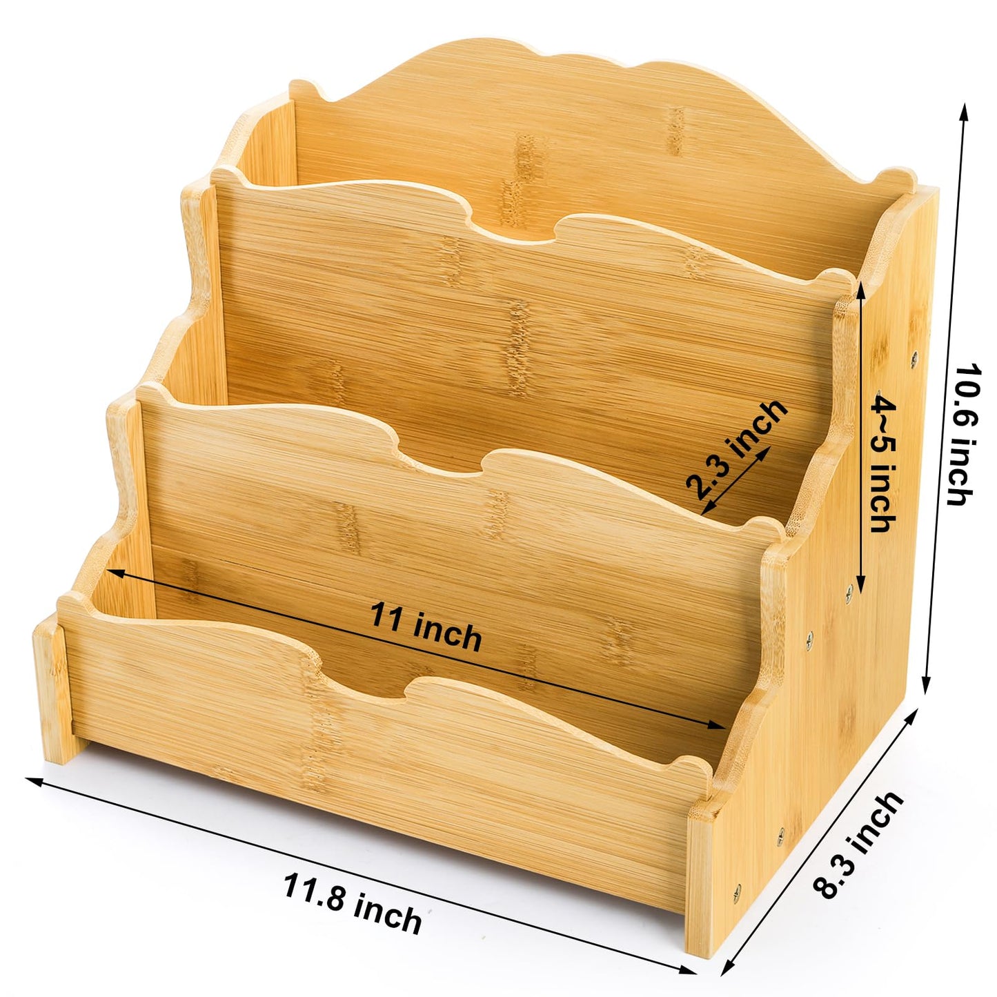 yarlung Bamboo Greeting Card Display Stand, 3 Tier Card Holder Sticker Display Postcard Stand for Craft Show, Vendors, Retail Counter, Bookcase, Brochure Holder