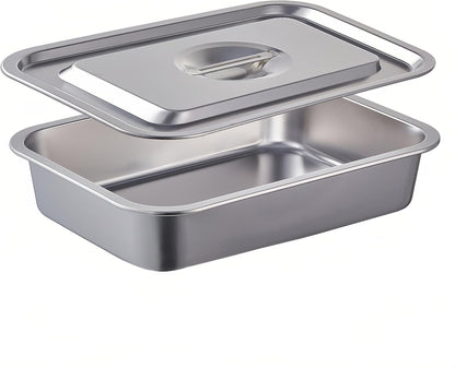 Skiennix 4-Inch Extra Deep Lasagna Baking Pan - 11x14 Inch Stainless Steel Nonstick Casserole Dish with Lid
