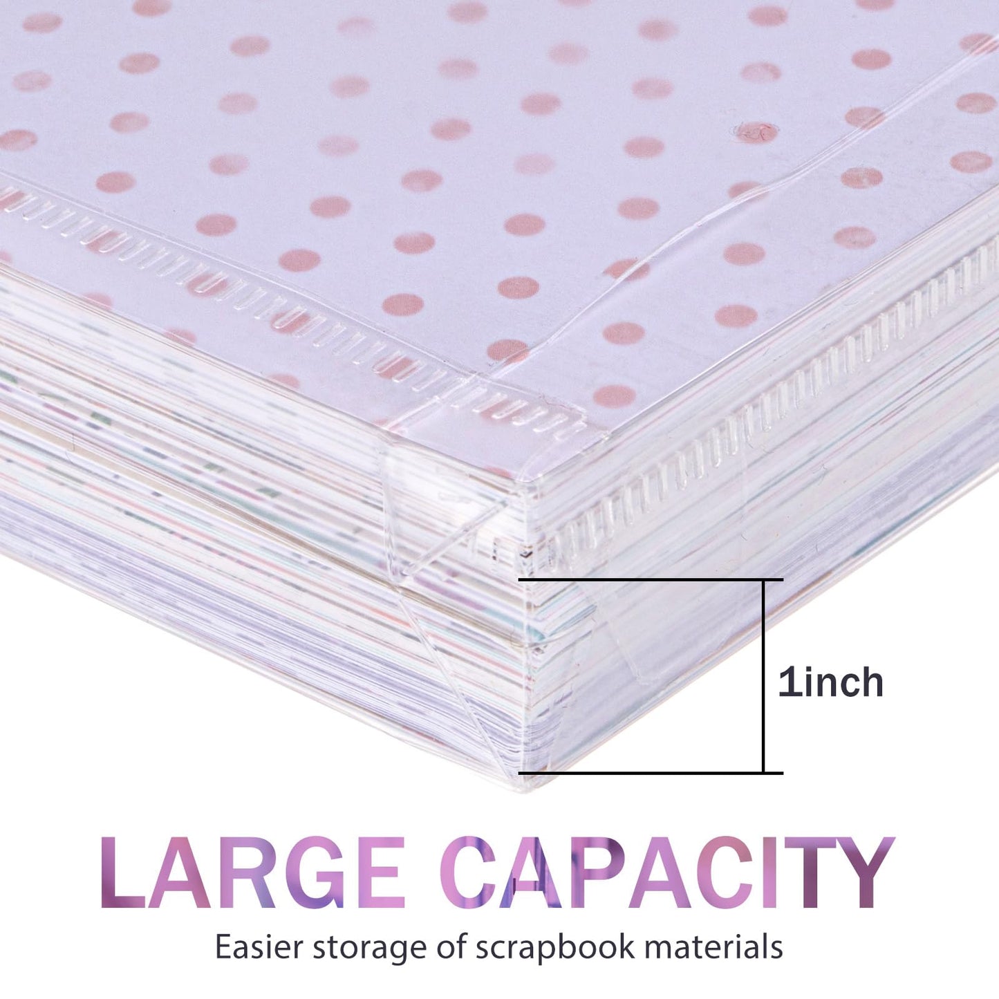 Henoyso 12 Pcs 12 x 12 Scrapbook Paper Storage Organizer Top Loading Plastic Craft Paper Holder Storage Organization for Holding Scrapbook Vinyl Files Photos, Clear