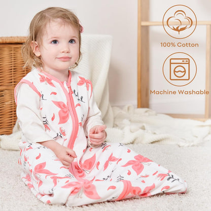 Yoofoss Baby Sleep Sack - 100% Organic Cotton Wearable Blanket for 18-24 Months | Lightweight 2-Way Zipper
