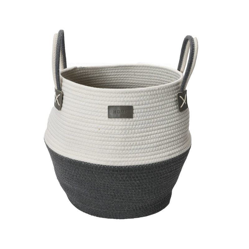 Household Essentials Bono Basket, Cotton, Gray and White