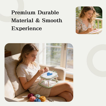 Multi-Functional Double Embroidery Stand, Portable Embroidery Stand for Cross Stitch, Needlework & Quilting, Suitable for Tabletop or Lap Use, Green