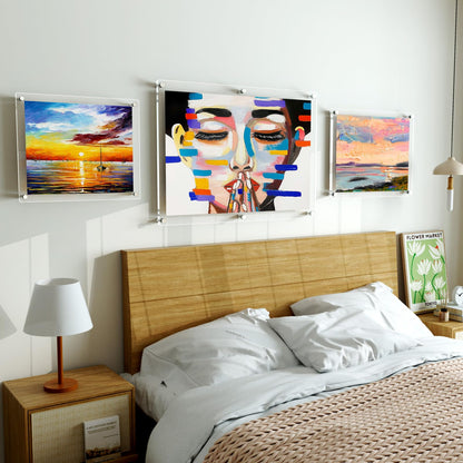 AITEE Large Acrylic Floating Picture Frame 18×24，Clear Photo Frame Wall Mount, Display Photo Frames for Office/Home/Living Room, Full Frame Size 20.5×26.5.
