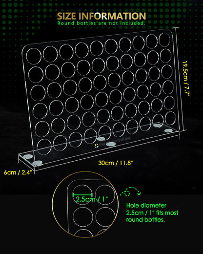 Foreveryoung Diamond Painting Bottle Storage Rack with 60 Slots, Diamond Art Storage Containers for Beads, Compatible with Most Diamond Painting Accessories and Tools, Tidy Workspace (No Jars)
