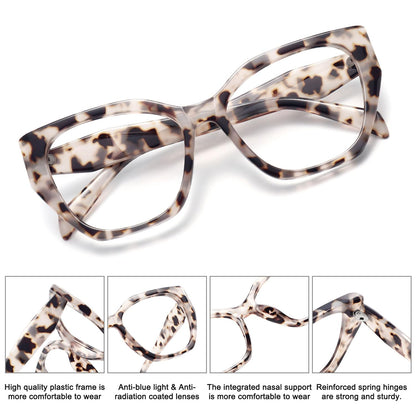 MEETSUN Blue Light Blocking Glasses for Women Men Cateye Vintage Square Anti Blue Light Glasses UV Ray Computer Gaming Glasses(Cream Tortoise)
