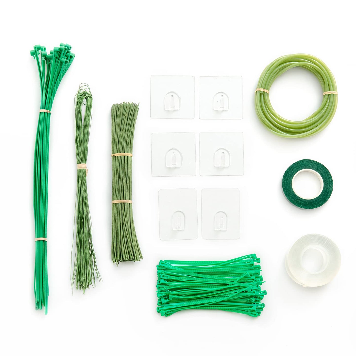 Ling's moment DIY Tools Set for Wedding, 7 Kinds of DIY Accessories Include Artificial Flower Stems Iron Wire Adhesive Hooksand Floral Tape Double Sided Tape Recyclable Cable Ties and Tubing