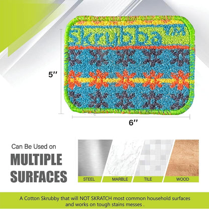 Wet-it! Skrubba 6-Pack Reusable Dish Scrubbers – Non-Scratch Scouring Pads for Kitchen & Household – Eco-Friendly, Dishwasher Safe Scrub Sponges for Dishes, Pots & Pans (Vogue)