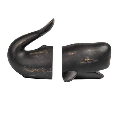 Creative Co-Op Whale Shaped Resin Bookends (Set of 2 Pieces)