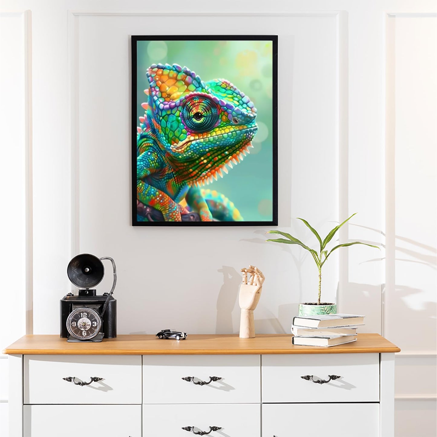 UPABLUNSO Chameleon Diamond Painting Kits for Adults, Animals Diamond Painting Art Kit for Adult, DIY Full Drill Gem Art with Diamonds for Relatives and Friends Home Wall Decor Gifts 12x16 Inch