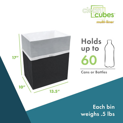 13 (3-Pack, 17" 13.5" 10" Clean Cubes Gallon Disposable Pop-Up Trash Cans Multi-Liner) with Fitted Bags Foldable