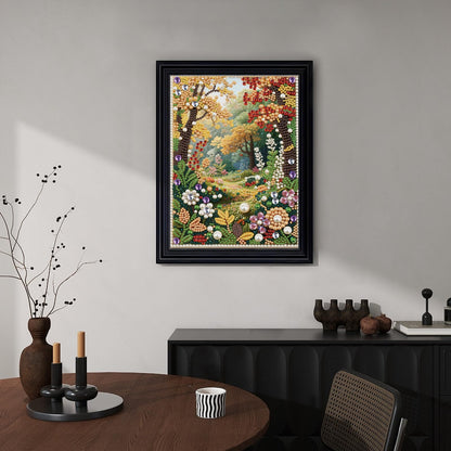 antor DIY Pearl Diamond Painting Kit Garden Landscape Design, Pearl Diamond Art Kits for Adults Beginners, Special Shaped Crystal Rhinestones Painting Kits for Home Wall Decor, 11.81×15.75 Inch