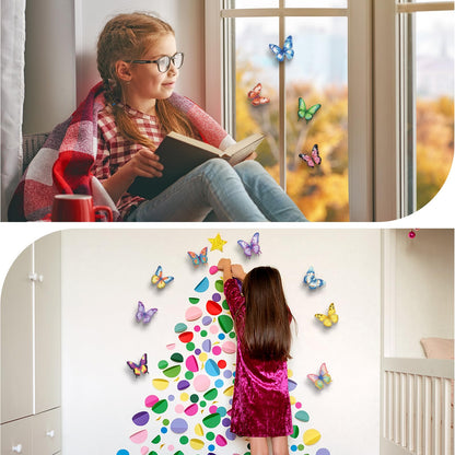 Xuhal 30 Pcs 3D Butterfly Diamond Art Kits for Adults Spring Diamond Painting for Beginner DIY Crafts Gift 5D Rhinestone Gem Art Butterfly Kit with Adhesive Dot for Home Refrigerator Spring Wall Decor