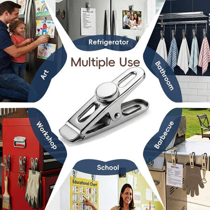 Magnetic Chip Bag Clips for Fridge, 12 Pack Heavy Duty Fridge Magnet with Strong Neodymium, Food Storage & Office Photo Calendar Holders