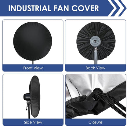 Industrial Heavy Duty Outdoor Floor Fan, Waterproof Dustproof Cover