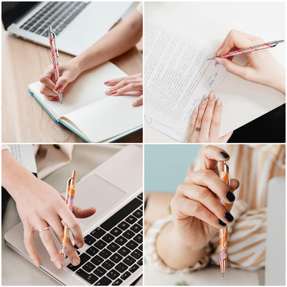 PYD Life 20 Pack Sublimation Pens Blanks White Aluminum Ballpoint Pens with Rose Gold Clip and Come with 25 Pieces Shrink Wrap Films,DIY Personalized Pen for Office School Stationery Supplies