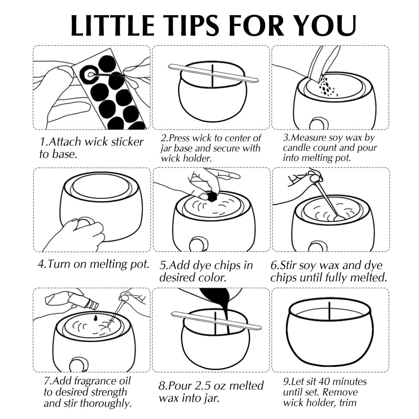 Domivirgo 24 Empty Candle Tins 2.5 oz with Lids - Simple Candle-Making Kit, Includes 26 Wicks, 5 Holders & 32 Stickers, Multi-Purpose Storage Containers for Crafts & Small Items (2.5oz)