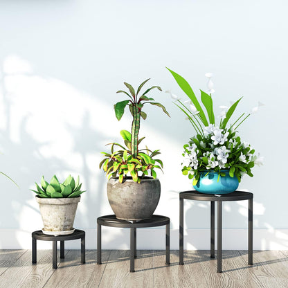 Zhongma Set 3 220 LBS of Fully Assembled Metal Plant Stand for Heavy Potted Plant for Home Indoor and Outdoor, Capacity