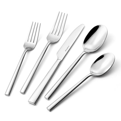 KINGSTONE Silverware Set, 20-Piece Forged Novelty Flatware Cutlery Utensil Set Premium Stainless Steel, Service for 4, for Kitchen, Home, Wedding, Party, Mirror Polished and Dishwasher Safe