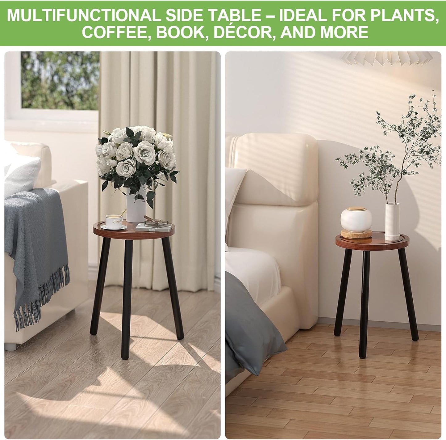 Vecxoty 16.7" Wood Plant Stands Indoor, Tall Plant Stand Outdoor Mid-Century Plant Stool, Single Plant Table Modern
