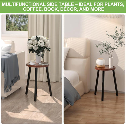 Vecxoty 16.7" Wood Plant Stands Indoor, Tall Plant Stand Outdoor Mid-Century Plant Stool, Single Plant Table Modern