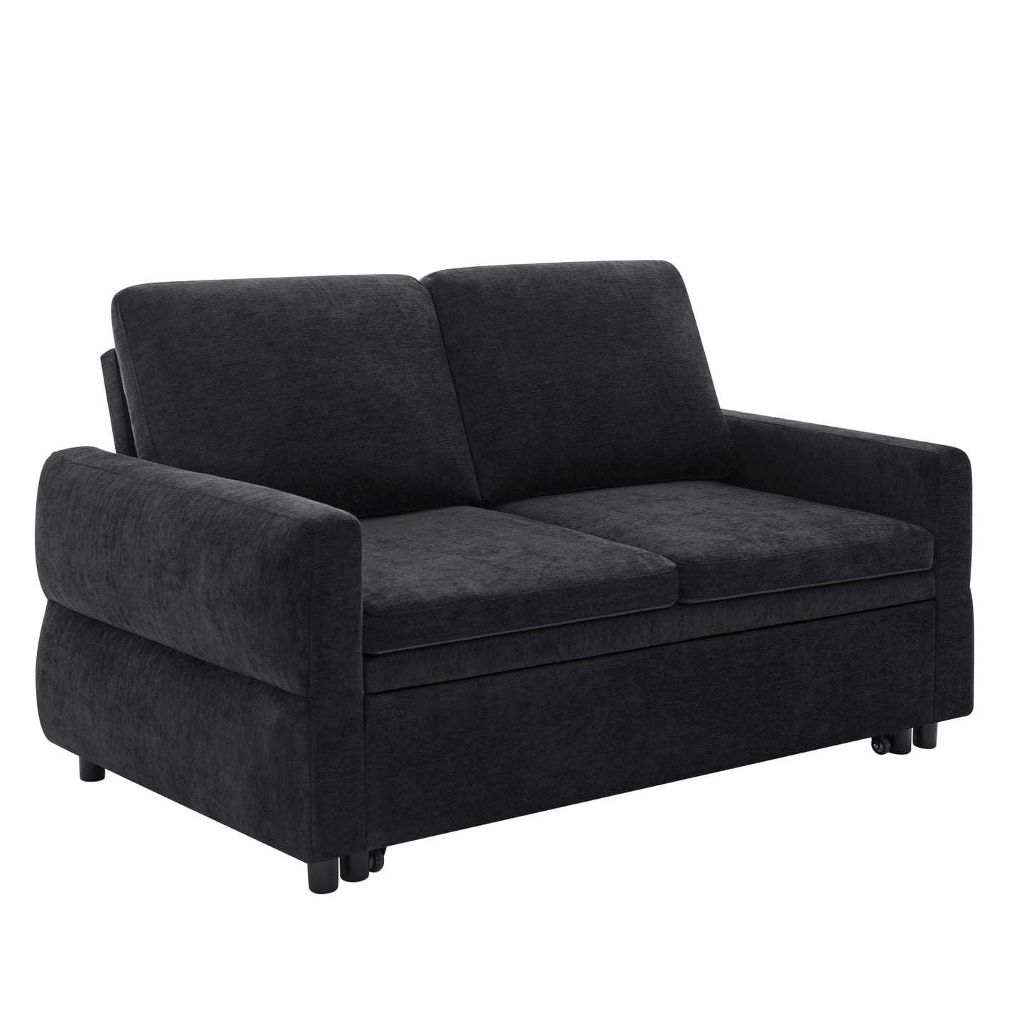 Eafurn 3 in 1 Convertible Sofa Bed Pull Out Sleeper Couch Bed - Modern Futon Loveseat Sleeper Sofa with Adjustable Reclining Backrest & USB Ports for Living Room, Chenille Fabric
