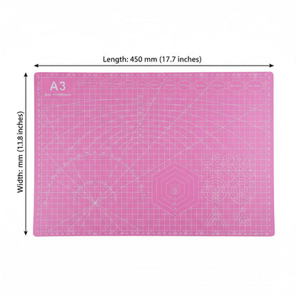 Cutting Mat A3 Pink, Self Healing Cutting Mat 12x18 Inch, 5-Ply Rotary Cutting Board Double-sided for Cutting Quilting Modeling Projects