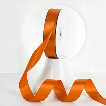 MEEDEE Orange 1 Inch Ribbon Orange Satin Ribbon Lux Double Faced Satin Ribbons by 50 Yards Polyester Wrapping Ribbons for Crafts, Wedding, Flower Bouquet, Holiday Decorating