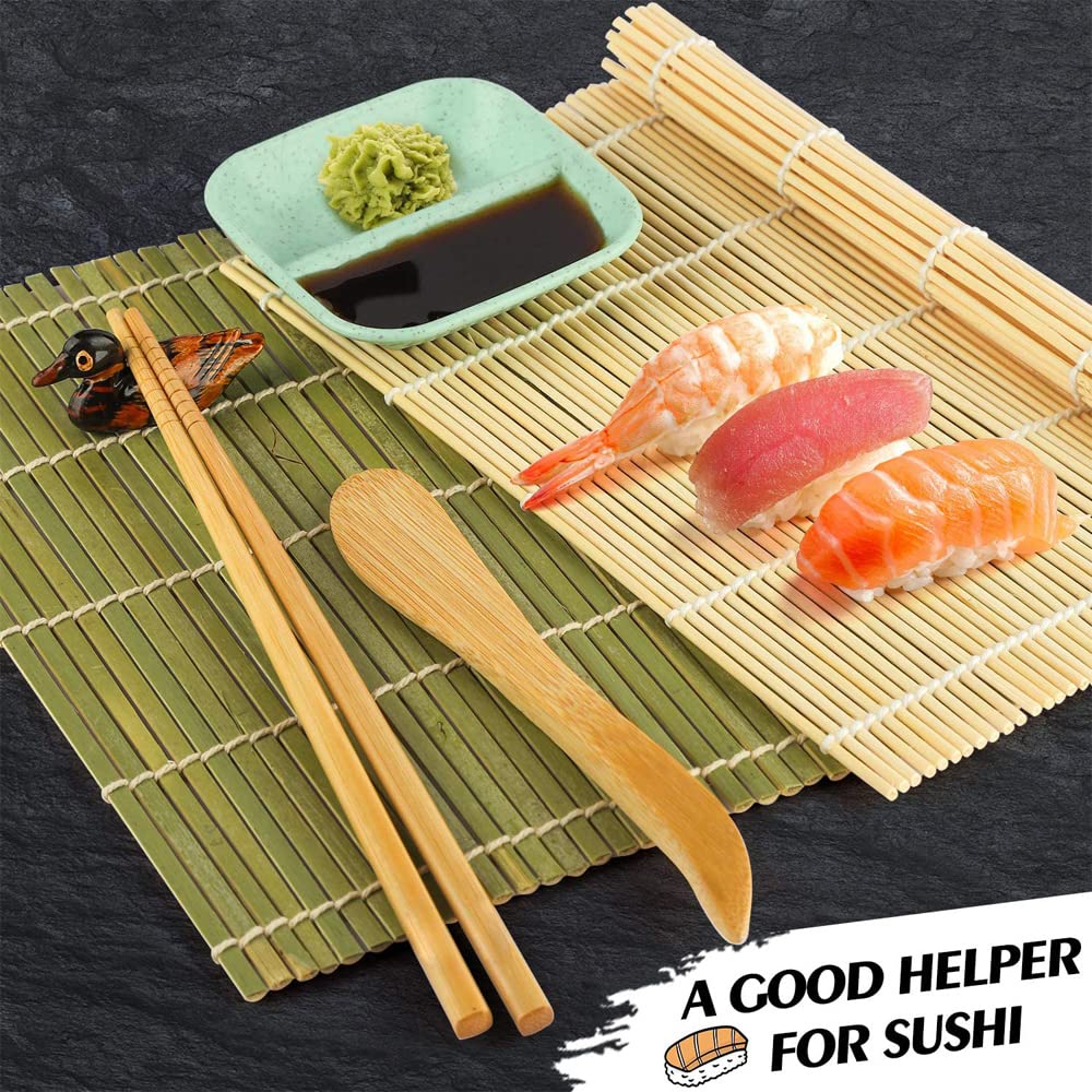 SmileTools Sushi Making Kit, 22 in 1 Sushi Roller Sushi Maker Kit with Bamboo Sushi Rolling Mats, Bazooka, Chef's Knife, Chopsticks, Sauce Dishes, Rice Spreader, Avocado Slicer, Guide Book