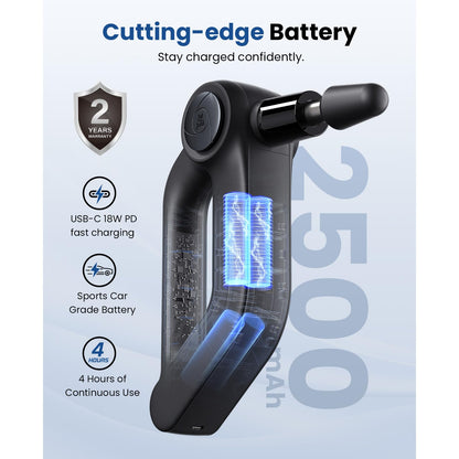 BOB AND BRAD D5 Pro Plus Massage Gun with Heat, 13mm Amplitude Deep Tissue Percussion Massage Gun with Max Power for Muscle Therapy, Professional Muscle Massager, Ideal Gift
