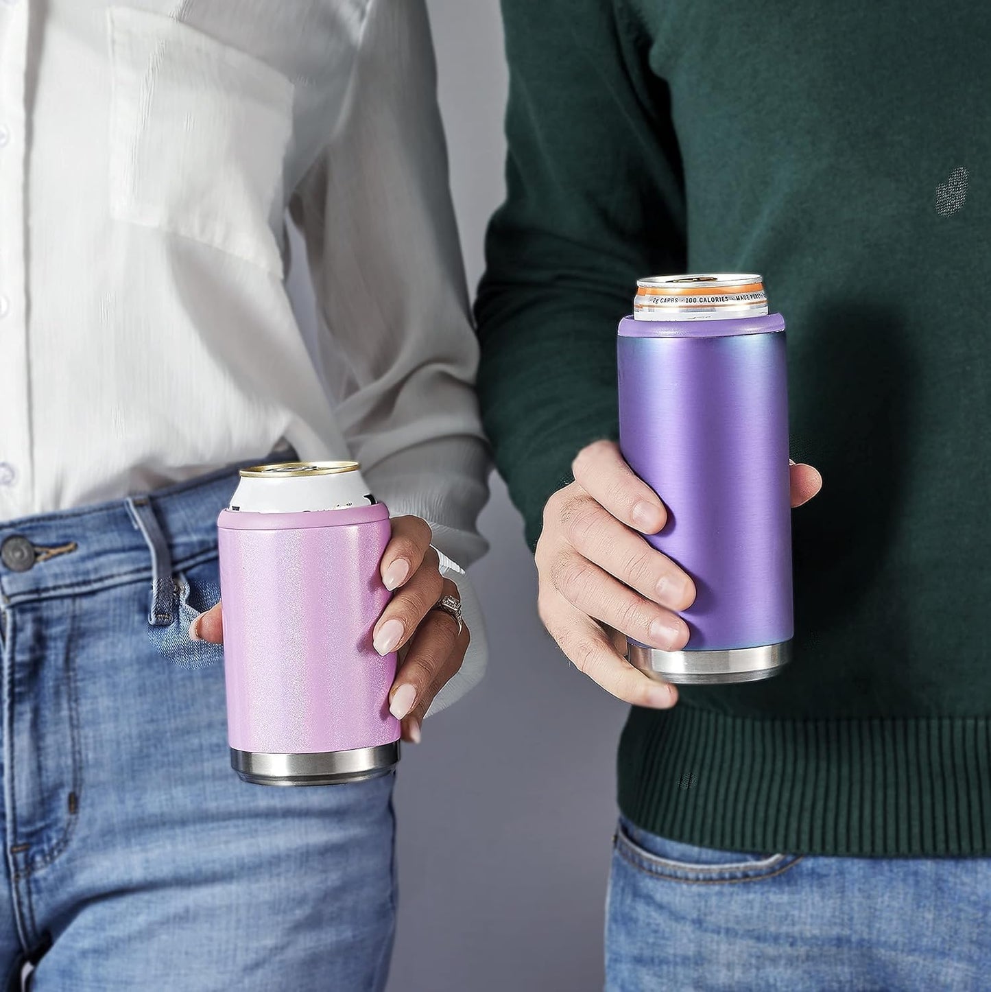 Maars Standard Can Cooler for Beer & Soda, Stainless Steel 12oz Beverage Sleeve, Double Wall Vacuum Insulated