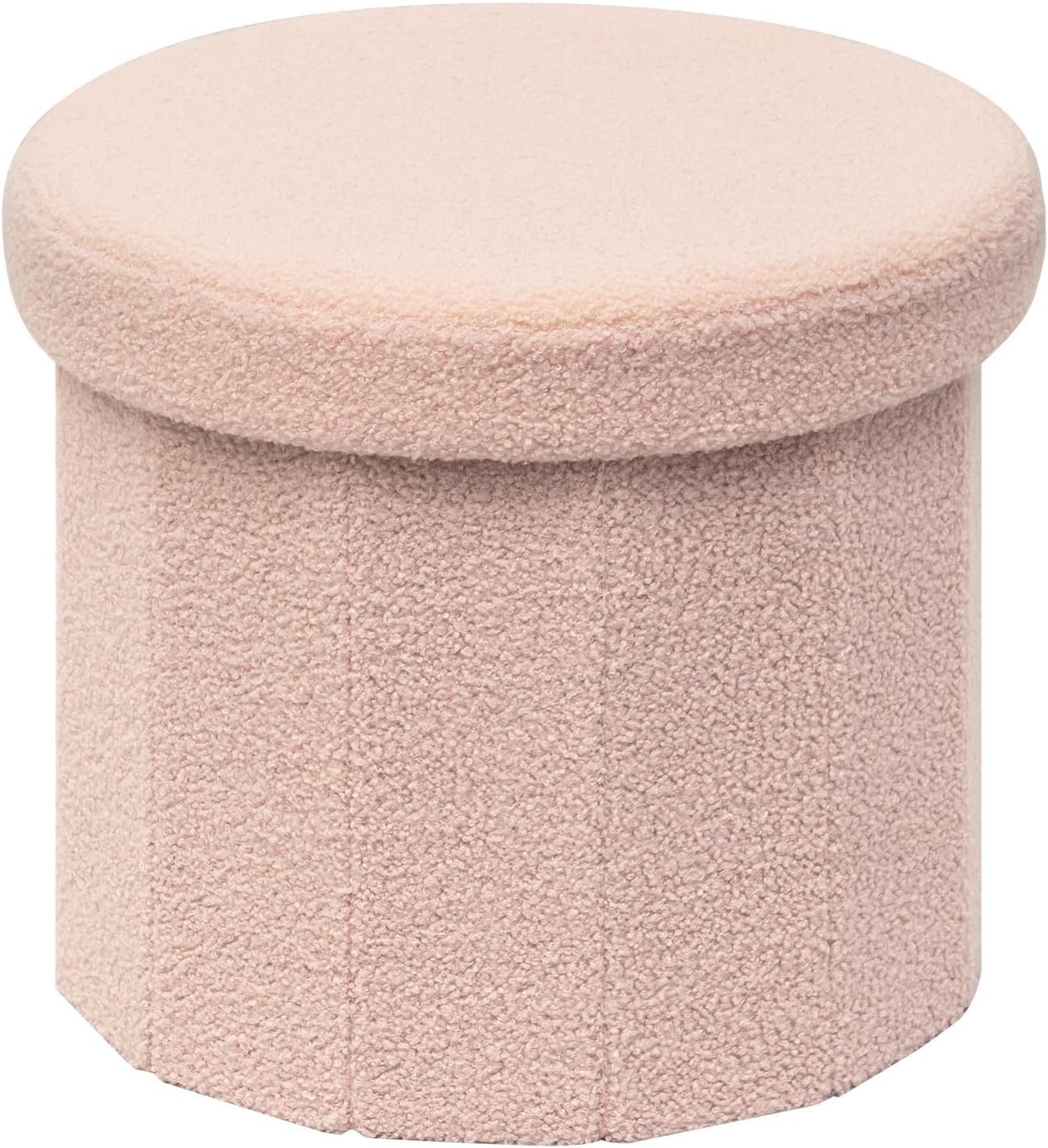15"x15"x13.19" B FSOBEIIALEO Storage Ottoman Cube, Round Ottomans with Storage Foot Stool Footrest for Lving Room