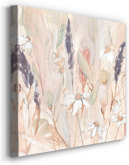 Renditions Gallery Rustic Wall Artwork - Abstract Lavender Flower Wall Hanging for Beach House, 16"X16" Decor