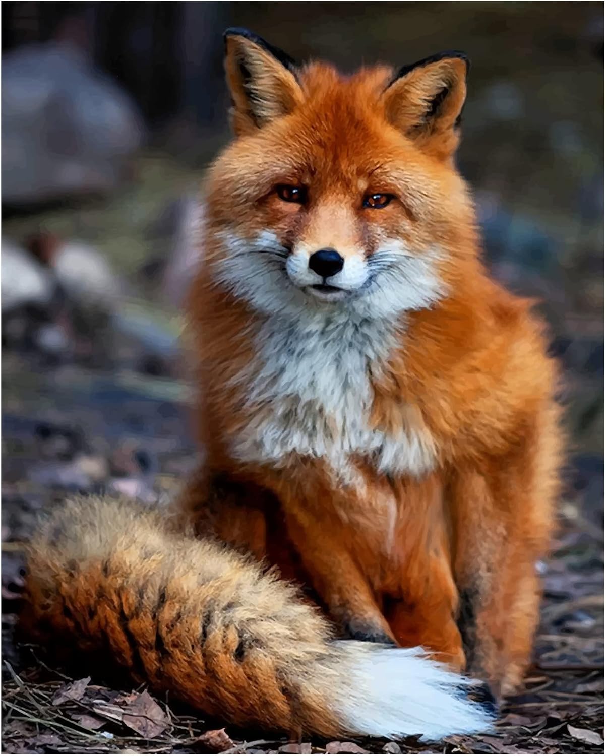 8x10" "Cute Woodland Fox" Wall Art Print - Unframed Forest Animal Print Ideal For Home decor, Nursery Decor,Woodlands