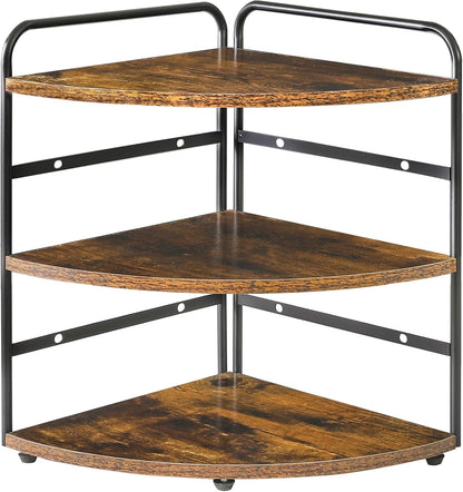 Counter 3-Tier Brown,TWJ002H IBUYKE Corner Shelf, Kitchen Organizer, Bathroom Vanity Trays, Spice Rack for Small