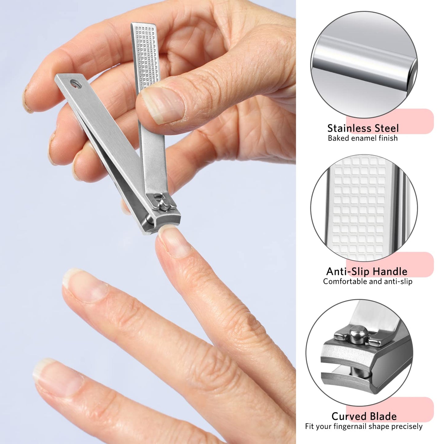 MORGLES Tweezers Set and Nail Clippers, 9 Pcs Stainless Steel Tweezers Kit for Men Professional Manicure Set for Men Grooming Kit with Leather Travel Case